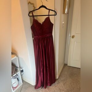 Dark red long dress!